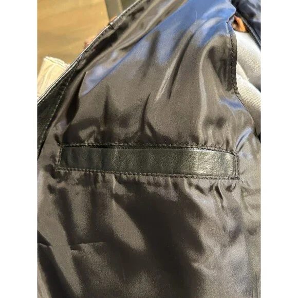 Michael Michelle Black leather Biker Vest With Eagle Embroidered Size M men - Picture 7 of 8